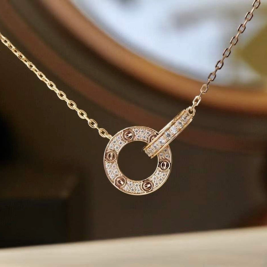 [Triumph Jewelry]LOVE  FULL DIAMOND PENDANT NECKLACE