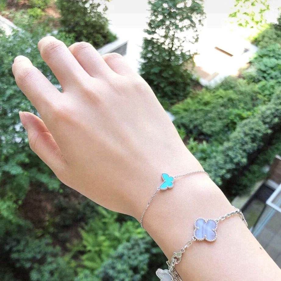[Triumph Jewelry]BUTTERFLY TURQUOISE BUTTERFLY BRACELET SILVER