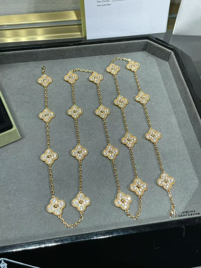 [Triumph Jewelry]CLOVER 20 MOTIFS FULL-DIAMOND NECKLACE