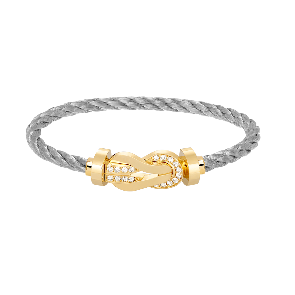 [Triumph Jewelry]CHANCE LARGE 8 FIGURE BUCKLE HALF DIAMOND BRACELET GOLD