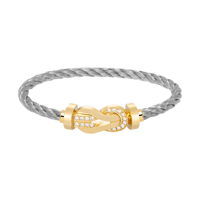 [Triumph Jewelry]CHANCE LARGE 8 FIGURE BUCKLE HALF DIAMOND BRACELET GOLD