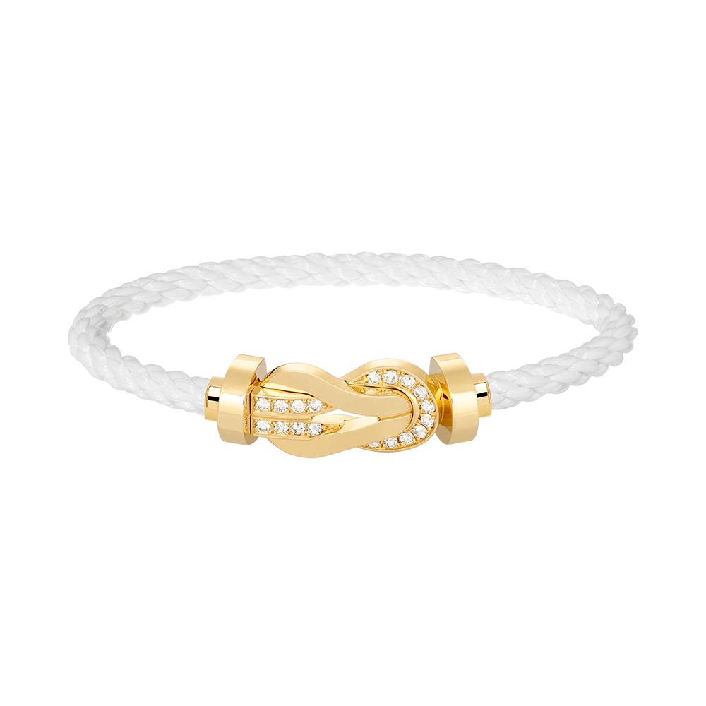 [Triumph Jewelry]CHANCE LARGE 8 FIGURE BUCKLE HALF DIAMOND BRACELET GOLD