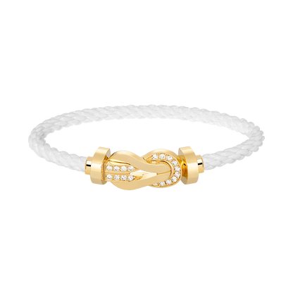 [Triumph Jewelry]CHANCE LARGE 8 FIGURE BUCKLE HALF DIAMOND BRACELET GOLD