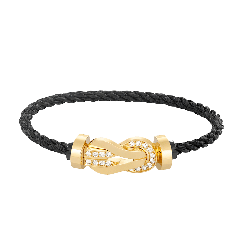 [Triumph Jewelry]CHANCE LARGE 8 FIGURE BUCKLE HALF DIAMOND BRACELET GOLD