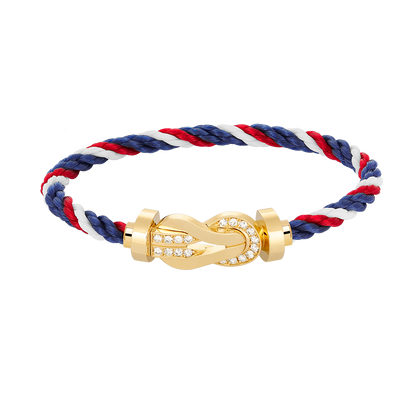 [Triumph Jewelry]CHANCE LARGE 8 FIGURE BUCKLE HALF DIAMOND BRACELET GOLD