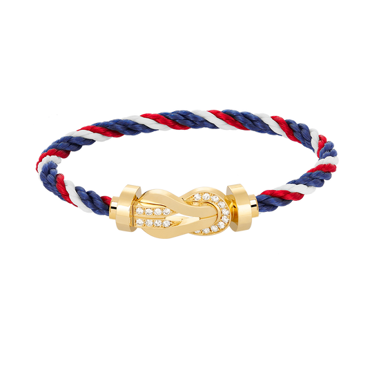 [Triumph Jewelry]CHANCE LARGE 8 FIGURE BUCKLE HALF DIAMOND BRACELET GOLD