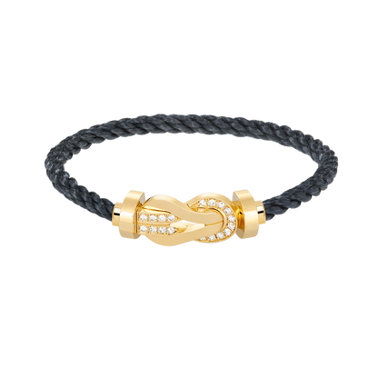 [Triumph Jewelry]CHANCE LARGE 8 FIGURE BUCKLE HALF DIAMOND BRACELET GOLD