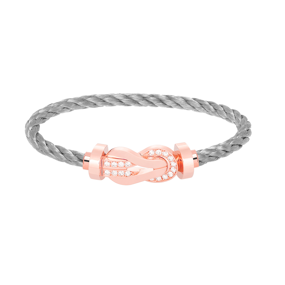 [Triumph Jewelry]CHANCE LARGE 8 FIGURE BUCKLE HALF DIAMOND BRACELET ROSE GOLD