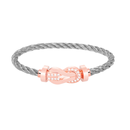 [Triumph Jewelry]CHANCE LARGE 8 FIGURE BUCKLE HALF DIAMOND BRACELET ROSE GOLD