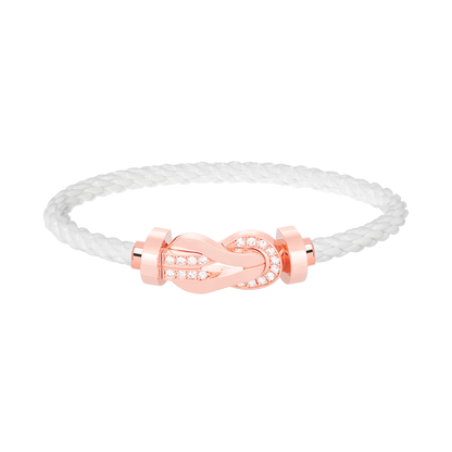 [Triumph Jewelry]CHANCE LARGE 8 FIGURE BUCKLE HALF DIAMOND BRACELET ROSE GOLD