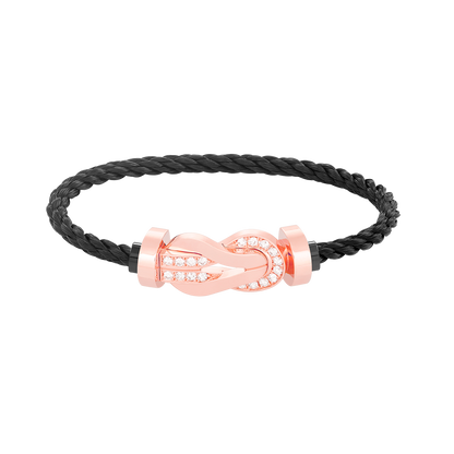 [Triumph Jewelry]CHANCE LARGE 8 FIGURE BUCKLE HALF DIAMOND BRACELET ROSE GOLD