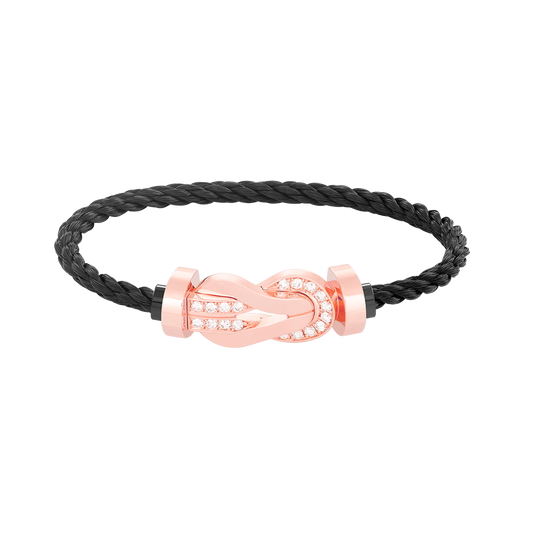 [Triumph Jewelry]CHANCE LARGE 8 FIGURE BUCKLE HALF DIAMOND BRACELET ROSE GOLD