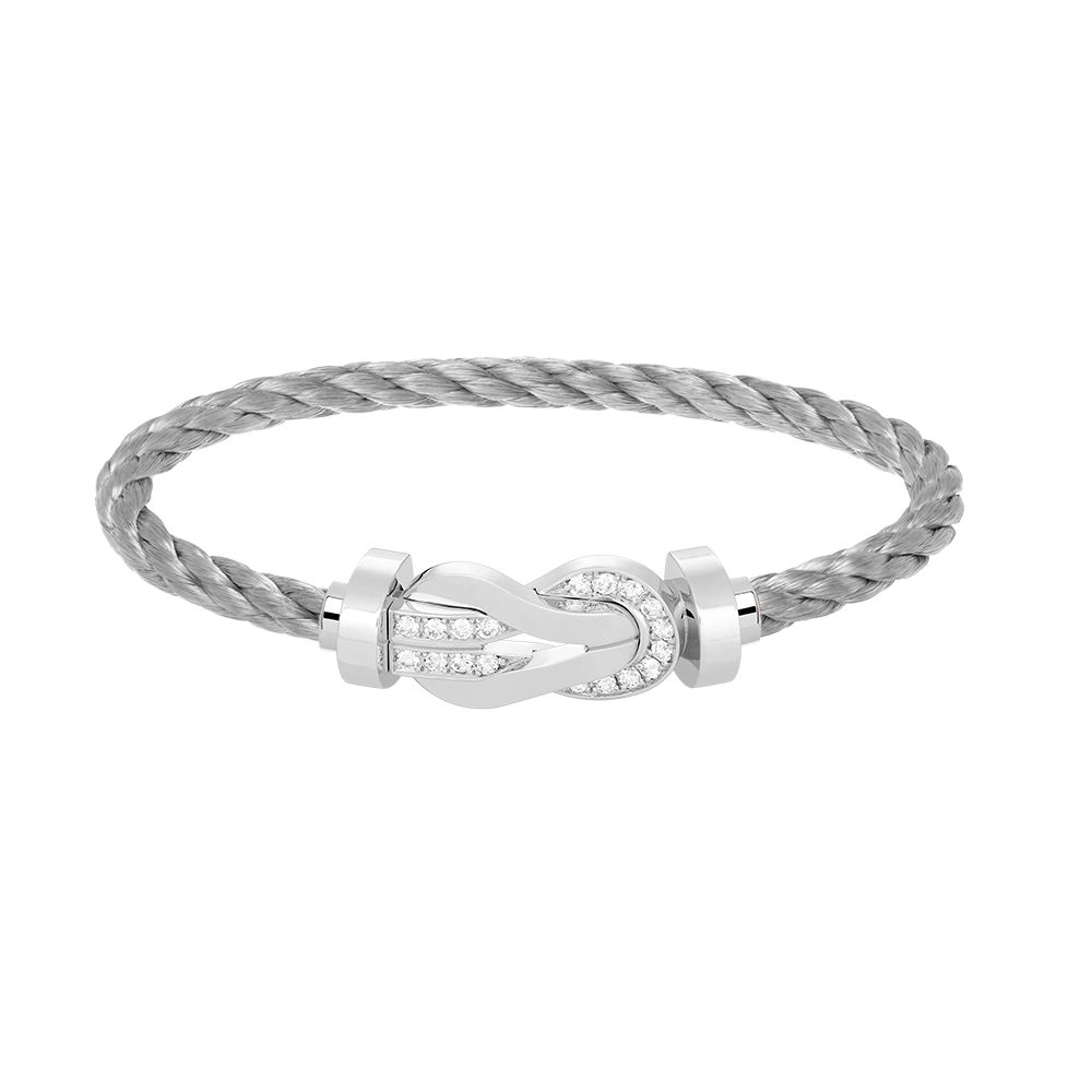 [Triumph Jewelry]CHANCE LARGE 8 FIGURE BUCKLE HALF DIAMOND BRACELET SILVER