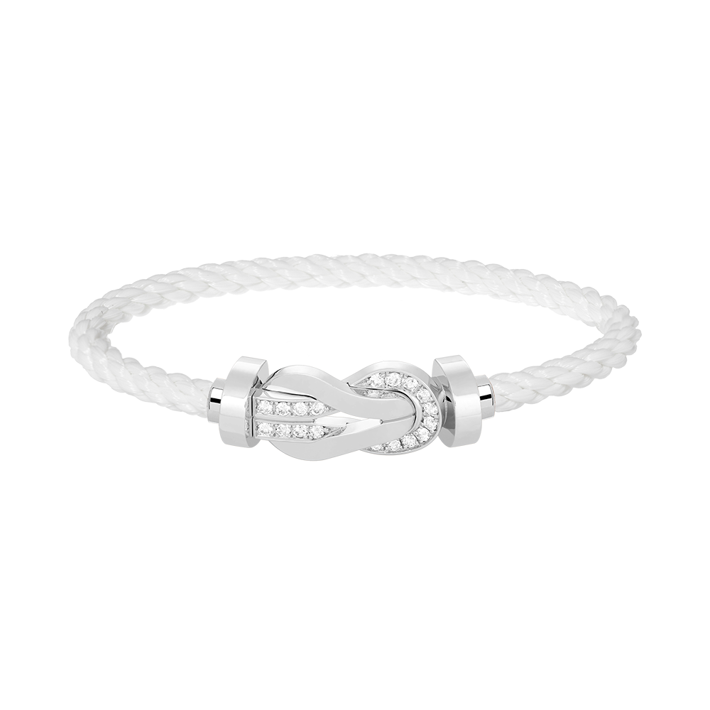 [Triumph Jewelry]CHANCE LARGE 8 FIGURE BUCKLE HALF DIAMOND BRACELET SILVER