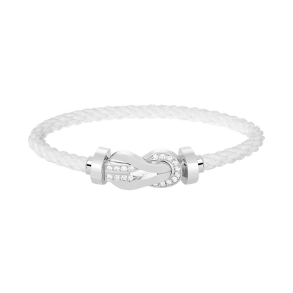 [Triumph Jewelry]CHANCE LARGE 8 FIGURE BUCKLE HALF DIAMOND BRACELET SILVER