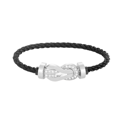 [Triumph Jewelry]CHANCE LARGE 8 FIGURE BUCKLE HALF DIAMOND BRACELET SILVER