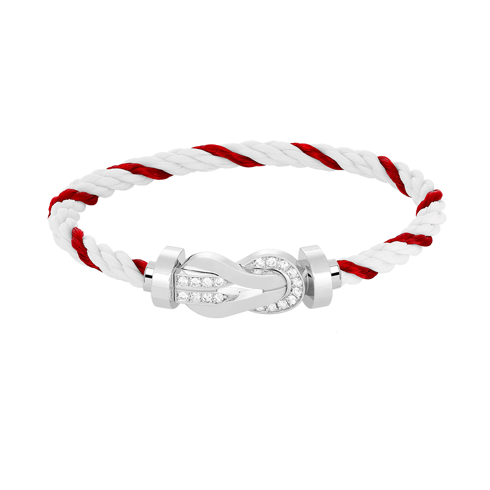 [Triumph Jewelry]CHANCE LARGE 8 FIGURE BUCKLE HALF DIAMOND BRACELET SILVER
