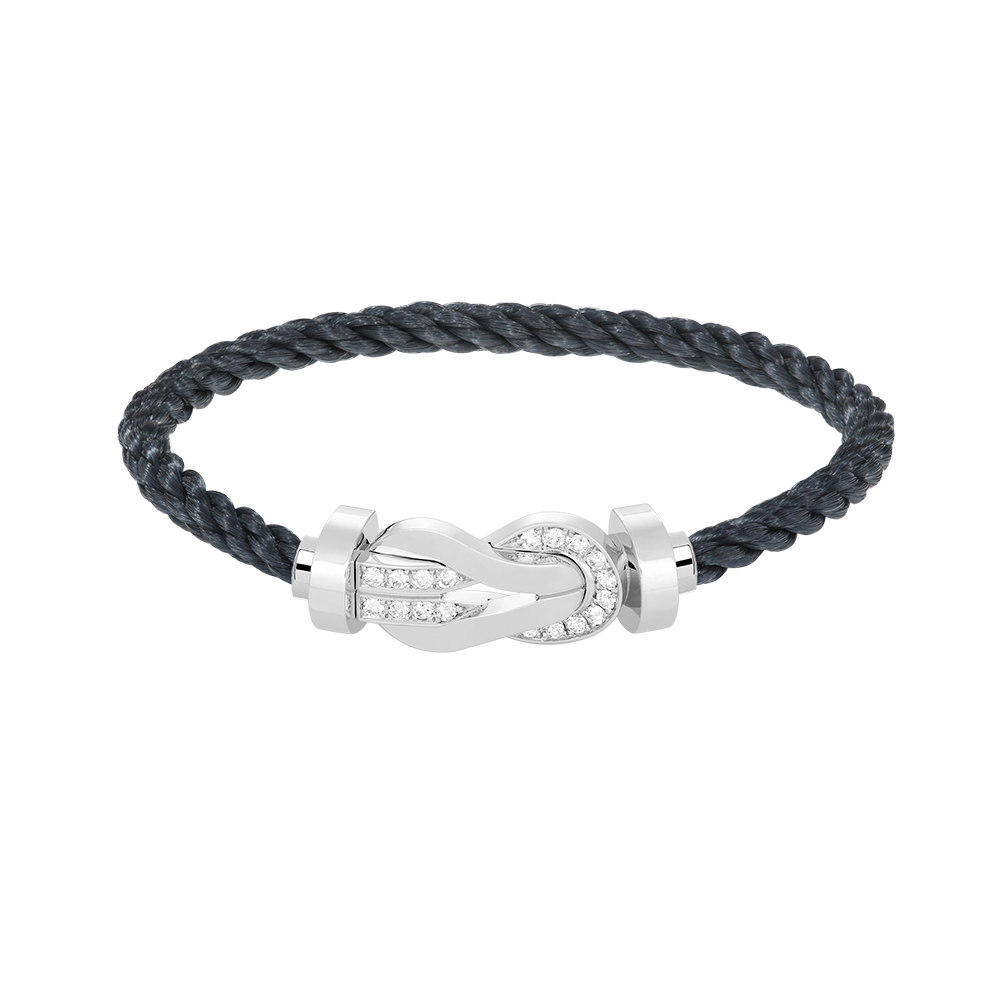 [Triumph Jewelry]CHANCE LARGE 8 FIGURE BUCKLE HALF DIAMOND BRACELET SILVER