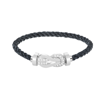 [Triumph Jewelry]CHANCE LARGE 8 FIGURE BUCKLE HALF DIAMOND BRACELET SILVER