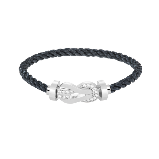 [Triumph Jewelry]CHANCE LARGE 8 FIGURE BUCKLE HALF DIAMOND BRACELET SILVER