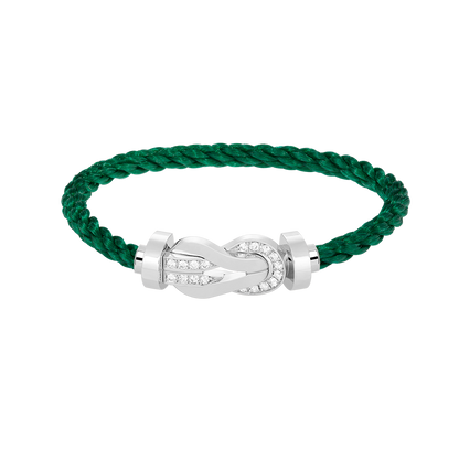 [Triumph Jewelry]CHANCE LARGE 8 FIGURE BUCKLE HALF DIAMOND BRACELET SILVER