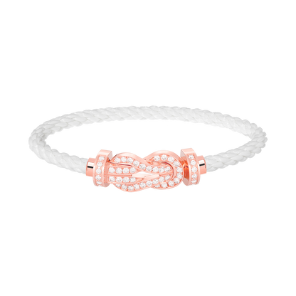[Triumph Jewelry]CHANCE LARGE 8 FIGURE BUCKLE FULL DIAMOND BRACELET ROSE GOLD