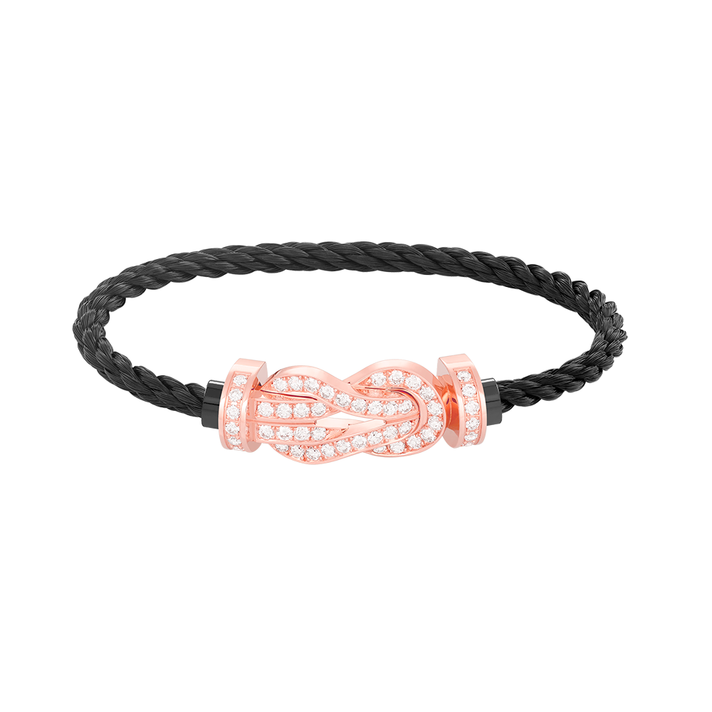 [Triumph Jewelry]CHANCE LARGE 8 FIGURE BUCKLE FULL DIAMOND BRACELET ROSE GOLD