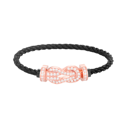[Triumph Jewelry]CHANCE LARGE 8 FIGURE BUCKLE FULL DIAMOND BRACELET ROSE GOLD