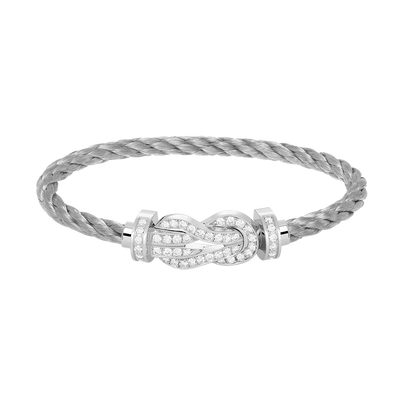 [Triumph Jewelry]CHANCE LARGE 8 FIGURE BUCKLE FULL DIAMOND BRACELET SILVER
