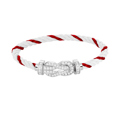 [Triumph Jewelry]CHANCE LARGE 8 FIGURE BUCKLE FULL DIAMOND BRACELET SILVER