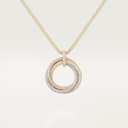 [Triumph Jewelry]TRINITY LARGE FULL DIAMOND  NECKLACE