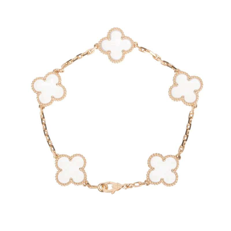 [Triumph Jewelry]CLOVER 5 MOTIF ROCK CRYSTAL BRACELET