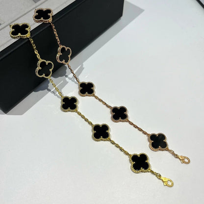 [Triumph Jewelry] CLOVER 5 MOTIF ONYXS BRACELET COLLECTION