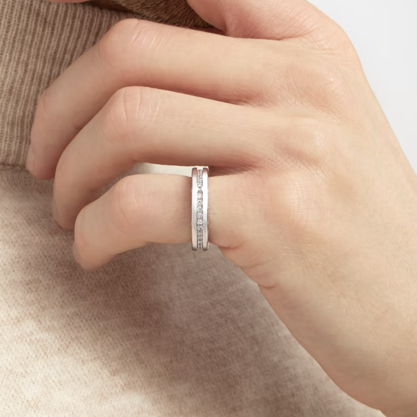 [Triumph Jewelry]ZERO 1 ONE-BAND PAVED DIAMONDS ON THE SPIRAL RING