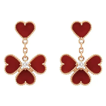 [Triumph Jewelry]SWEET CLOVER CARNELIAN EARRINGS