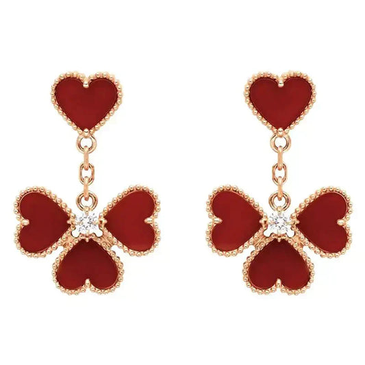 [Triumph Jewelry]SWEET CLOVER CARNELIAN EARRINGS