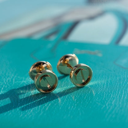 [Triumph Jewelry]LOVE EARRINGS PINK GOLD 10MM