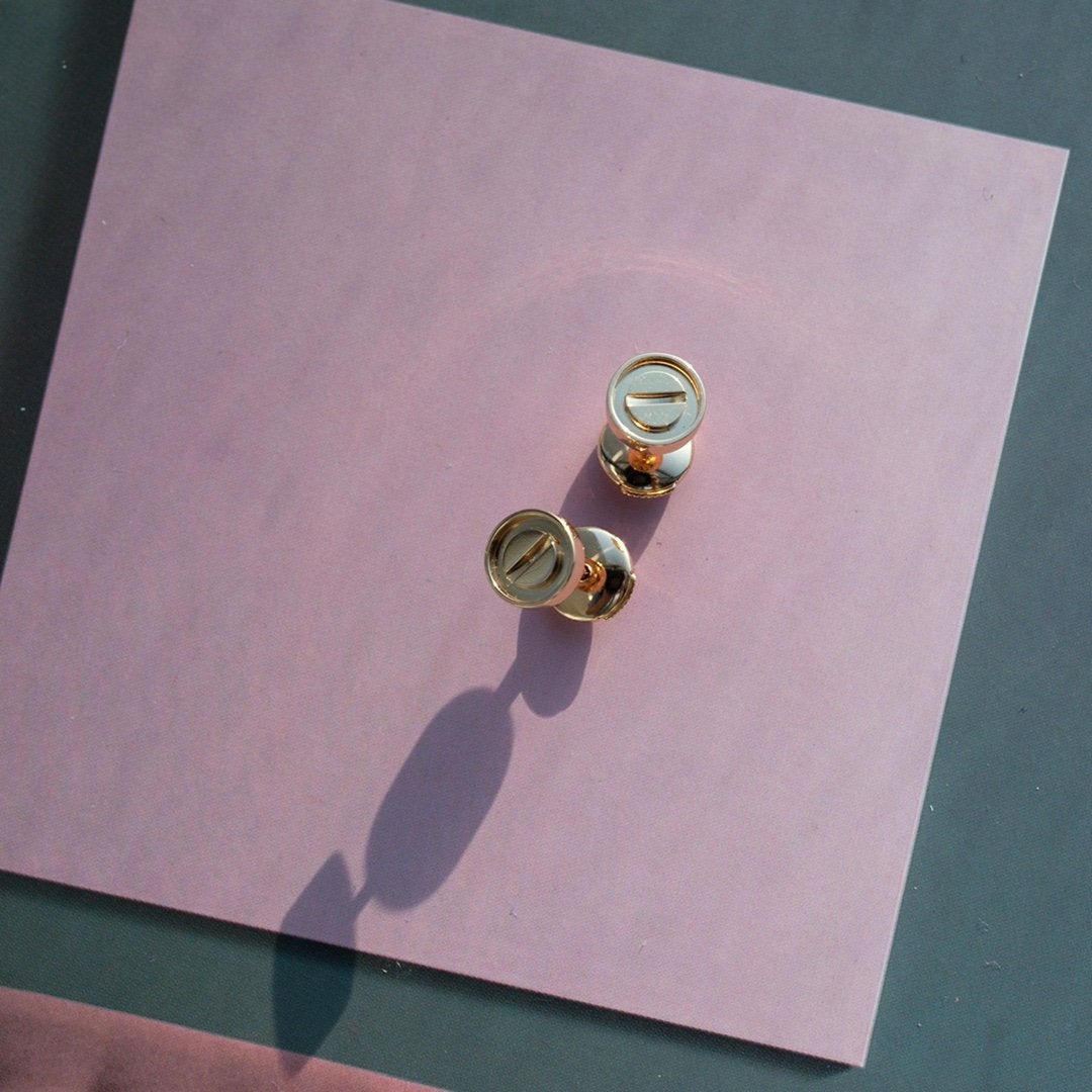 [Triumph Jewelry]LOVE EARRINGS PINK GOLD 10MM