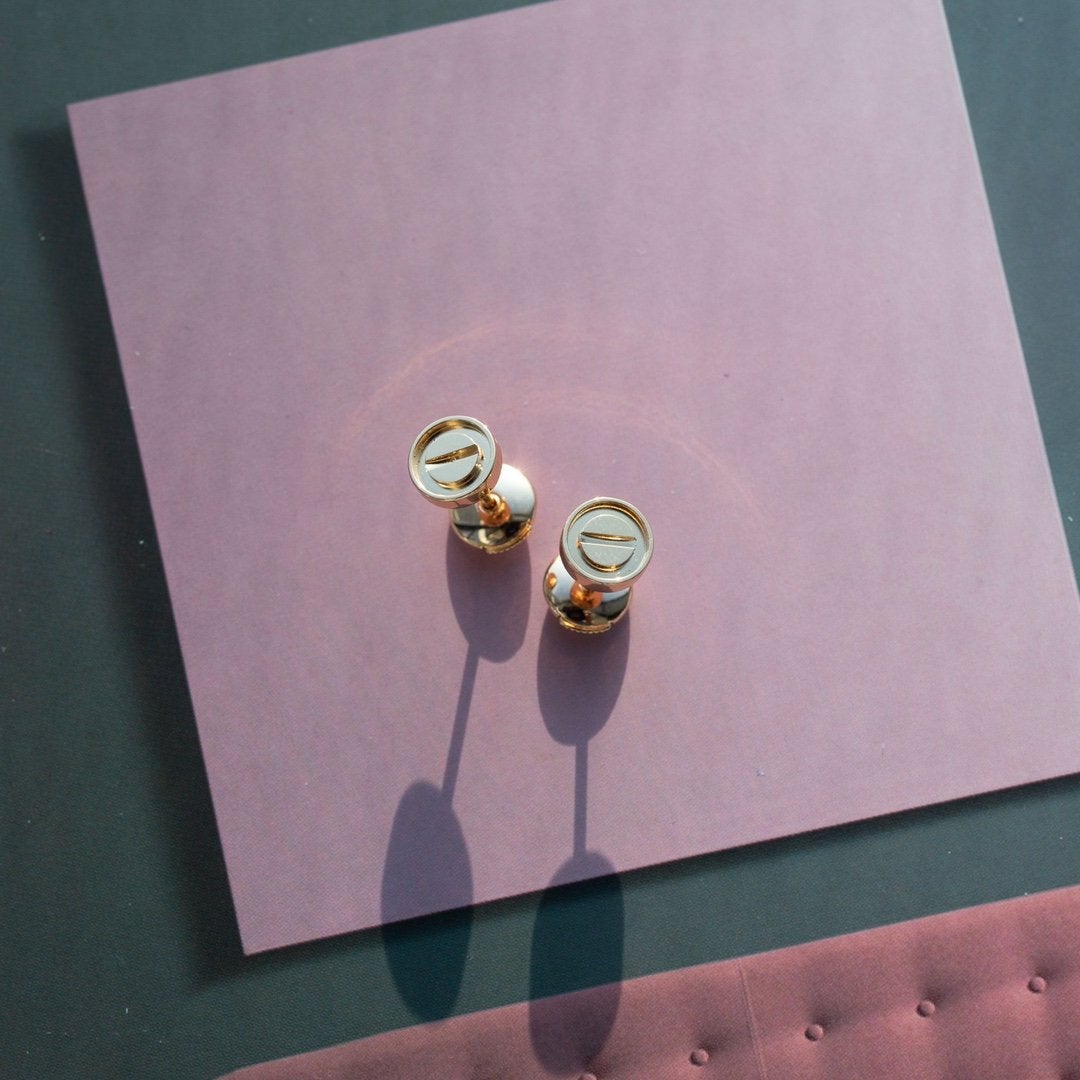 [Triumph Jewelry]LOVE EARRINGS PINK GOLD 10MM
