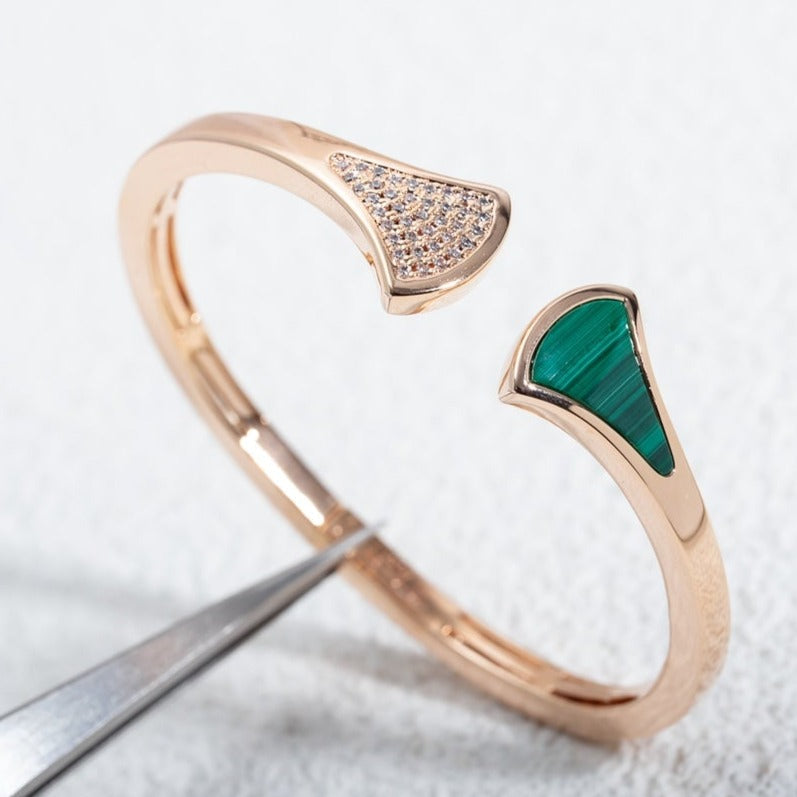 [Triumph Jewelry]DREAM BRACELET OPEN MALACHITE PINK GOLD