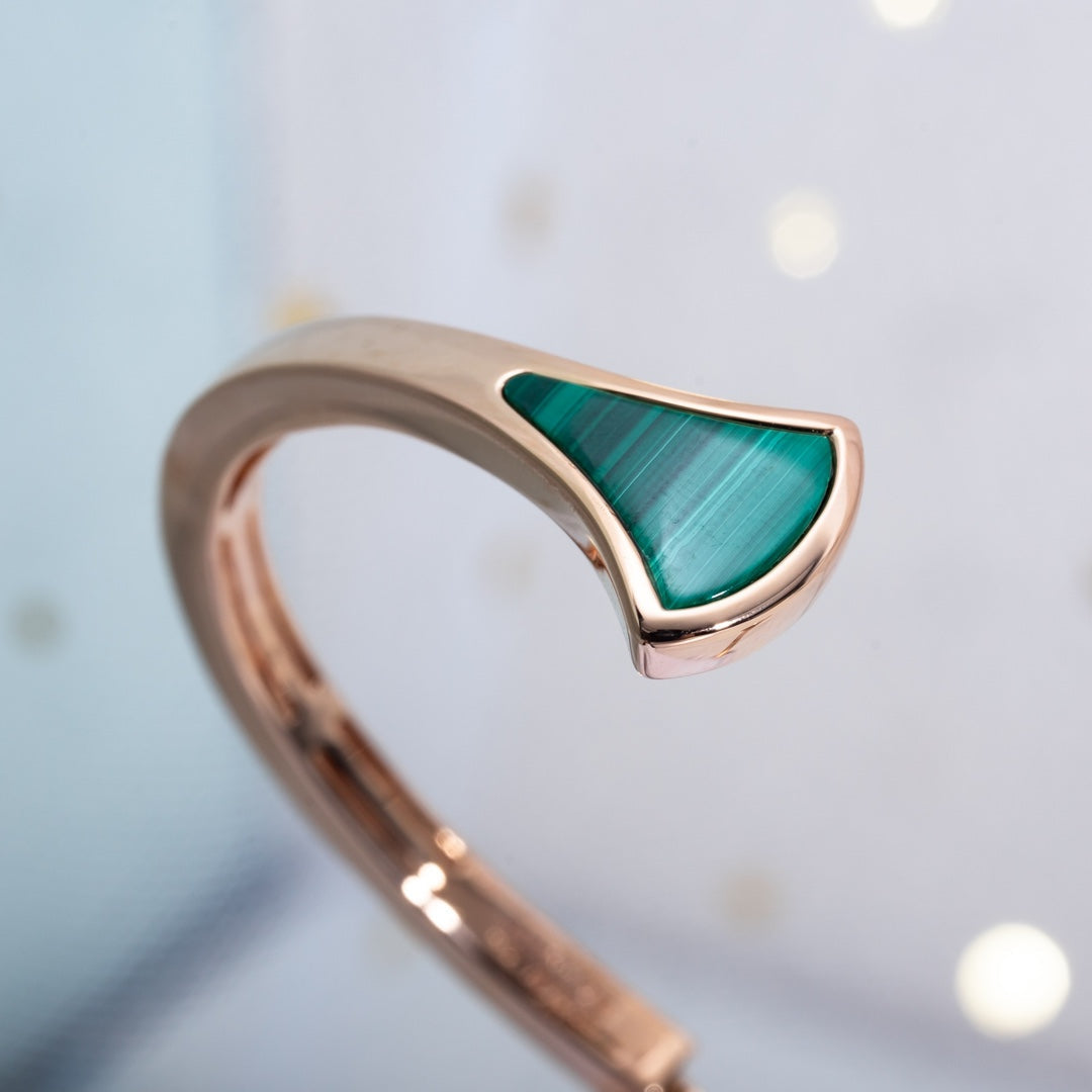 [Triumph Jewelry]DREAM BRACELET OPEN MALACHITE PINK GOLD