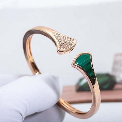 [Triumph Jewelry]DREAM BRACELET OPEN MALACHITE PINK GOLD