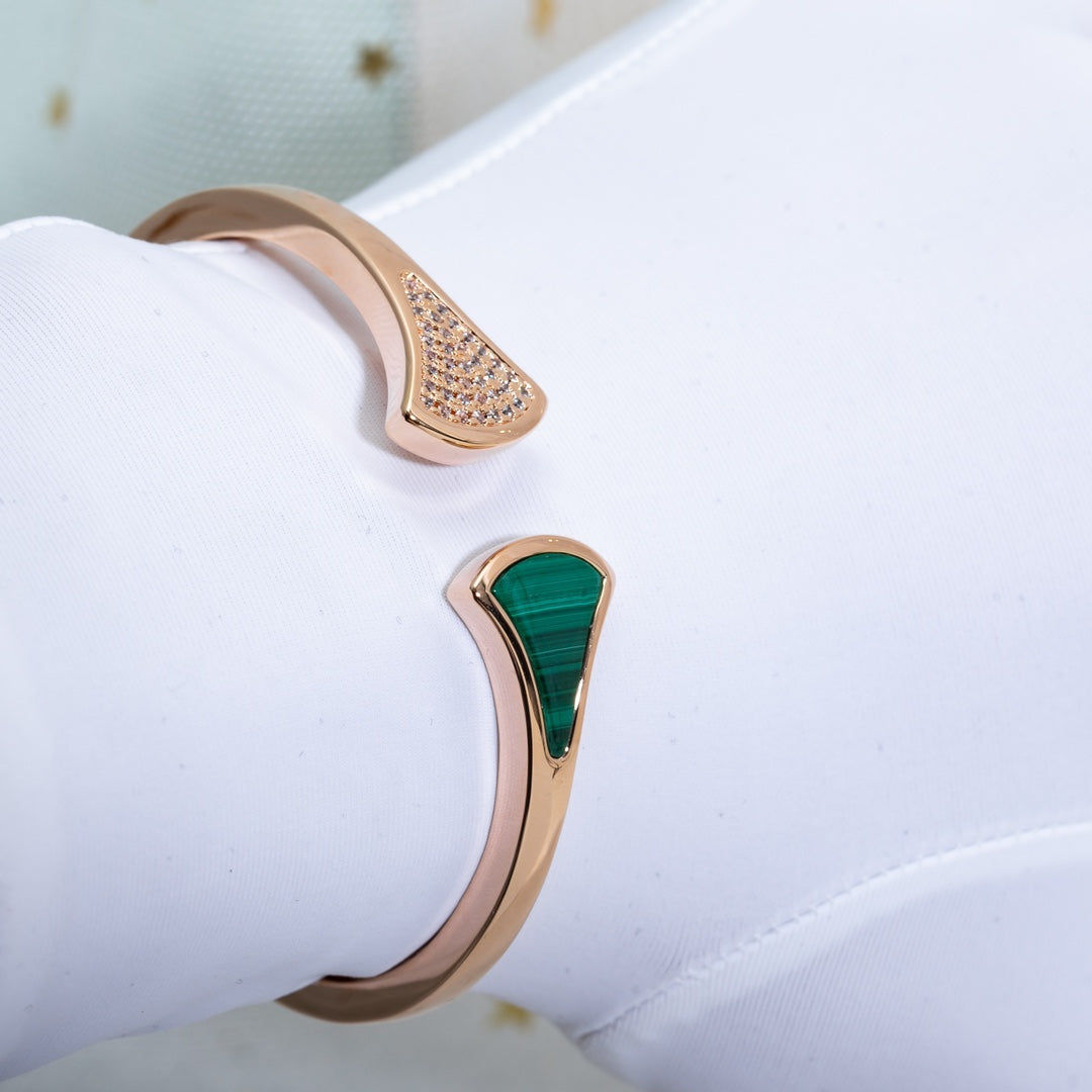 [Triumph Jewelry]DREAM BRACELET OPEN MALACHITE PINK GOLD