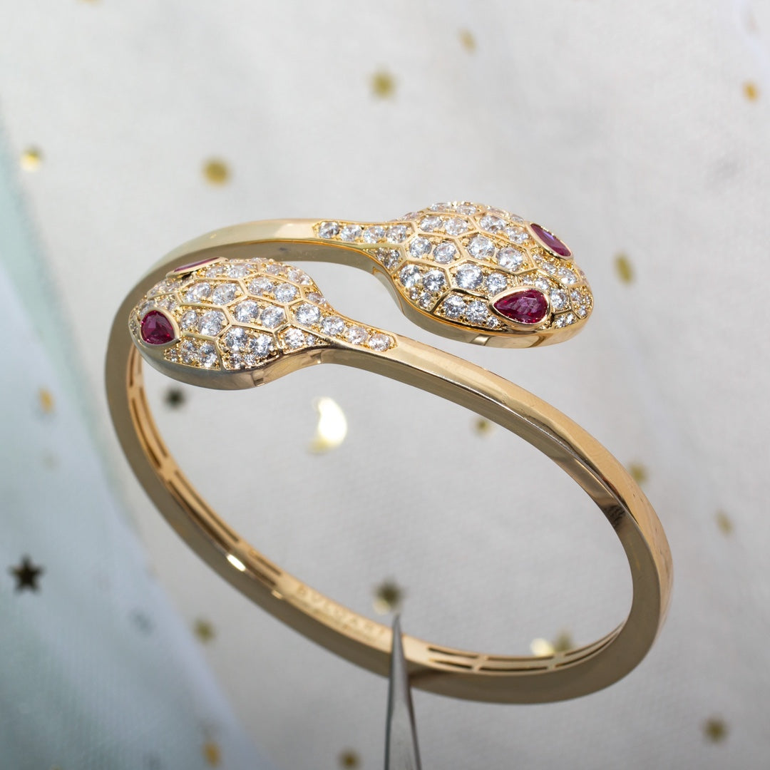 [Triumph Jewelry]SERPENTI BRACELET PINK GOLD DIAMOND DOUBLE SNAKE
