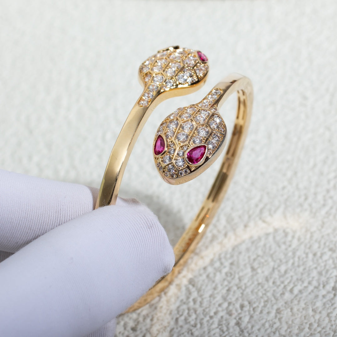 [Triumph Jewelry]SERPENTI BRACELET PINK GOLD DIAMOND DOUBLE SNAKE