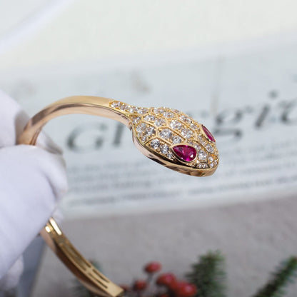 [Triumph Jewelry]SERPENTI BRACELET PINK GOLD DIAMOND DOUBLE SNAKE
