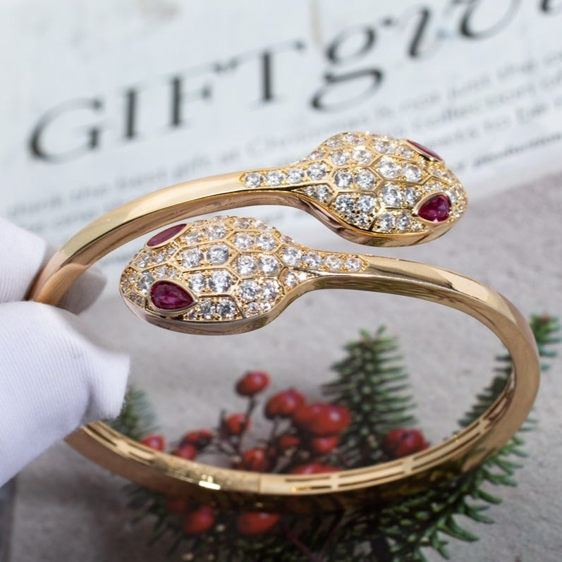 [Triumph Jewelry]SERPENTI BRACELET PINK GOLD DIAMOND DOUBLE SNAKE