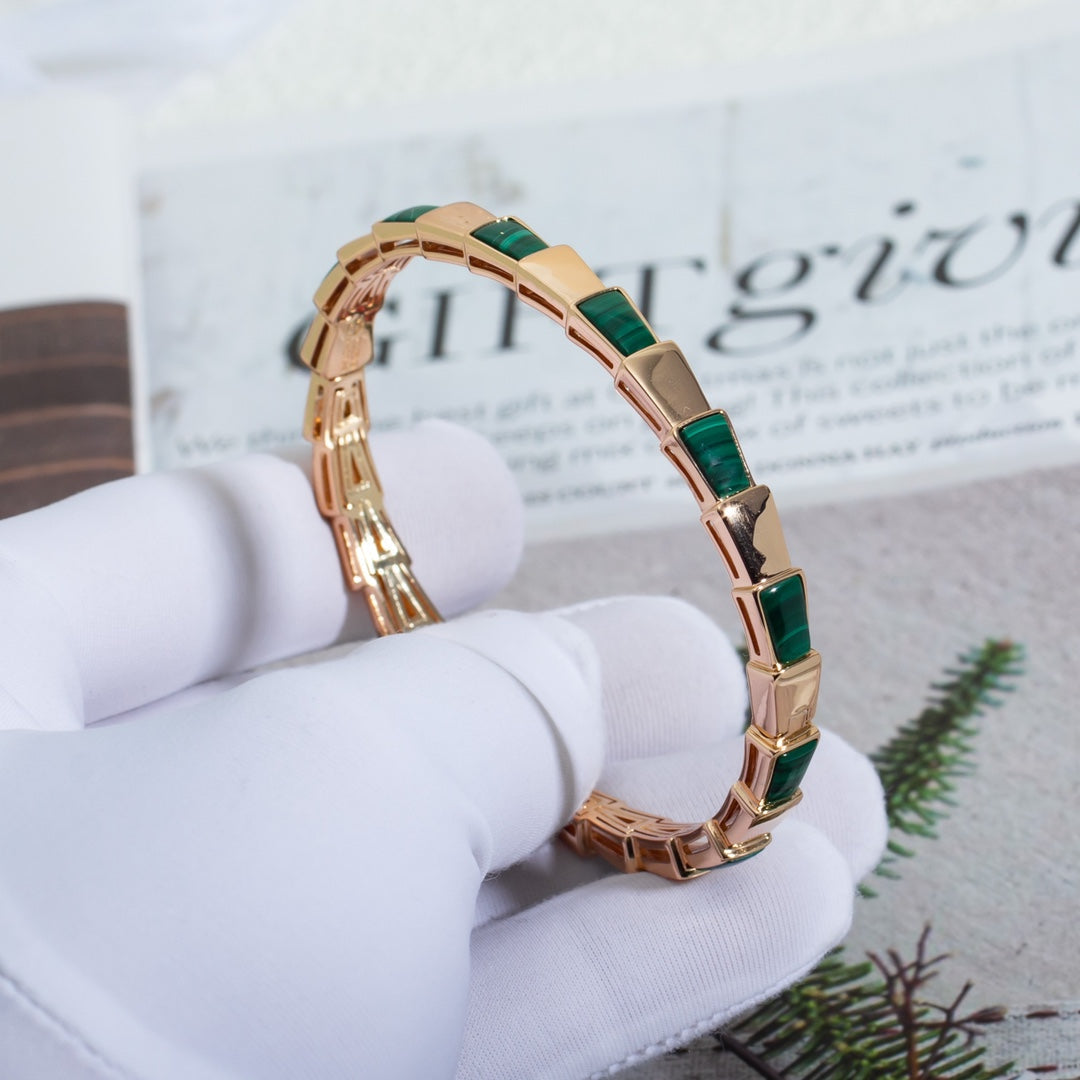 [Triumph Jewelry]SERPENTI BRACELET PINK GOLD MALACHITE
