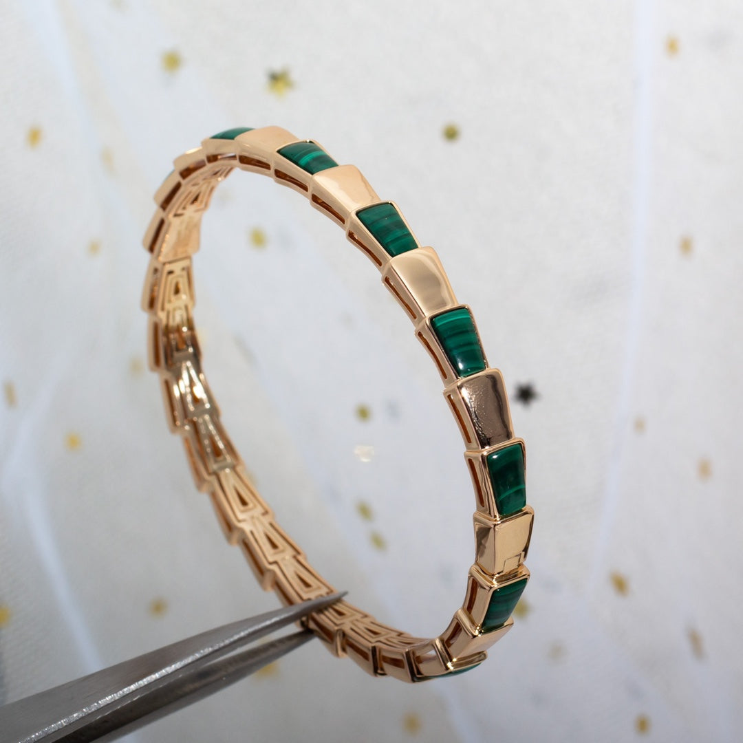 [Triumph Jewelry]SERPENTI BRACELET PINK GOLD MALACHITE