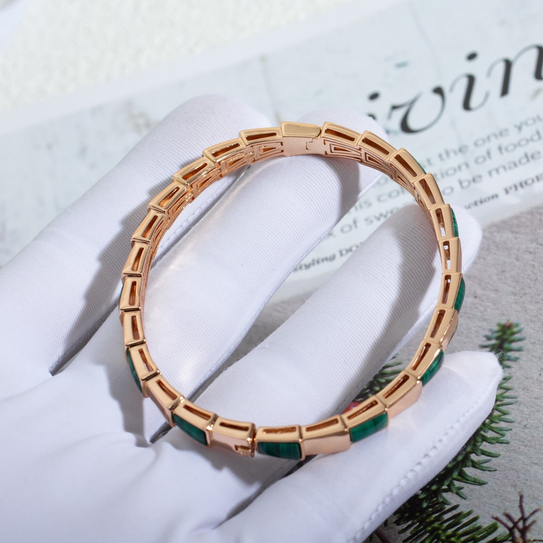 [Triumph Jewelry]SERPENTI BRACELET PINK GOLD MALACHITE